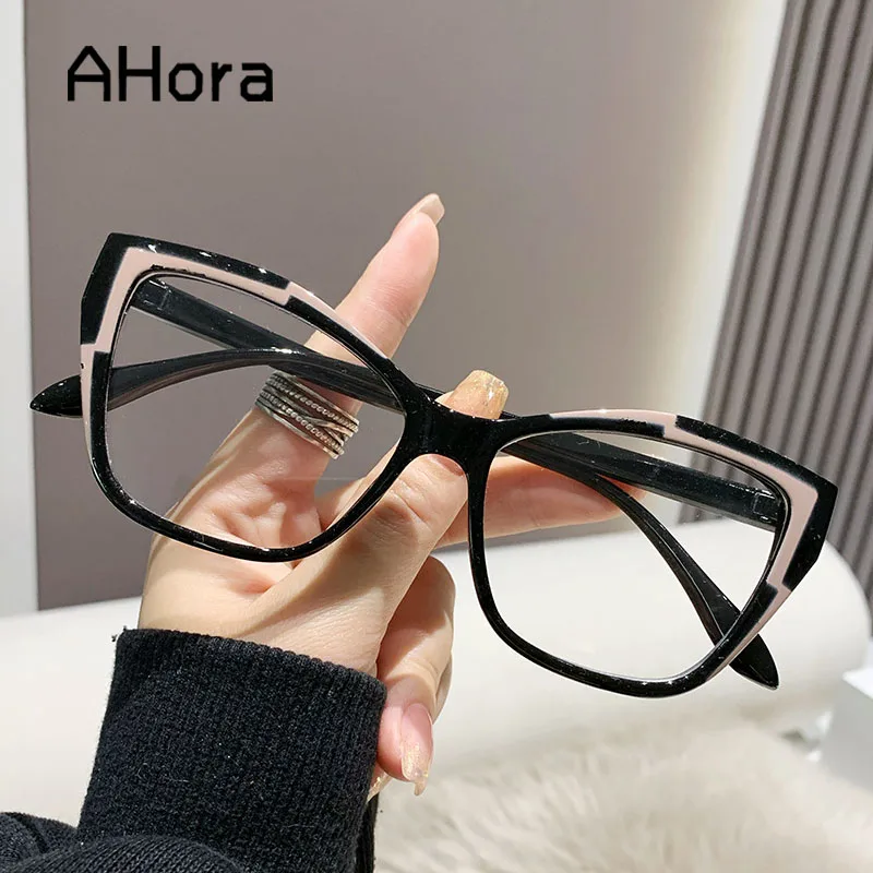 Ahora Cat Eye Glasses Frame Women Blue Light Blocking 2023Designers Eyeglasses Optical Spectacle Computer Eye Protection Glasses