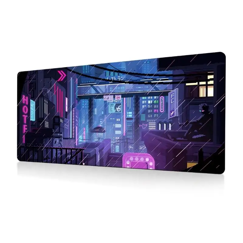 R53C Japanese Anime Large Gaming Mouse Pad with Stitched Edged Nonslip Natural Rubber Base Waterproof Laptop Pad Mat