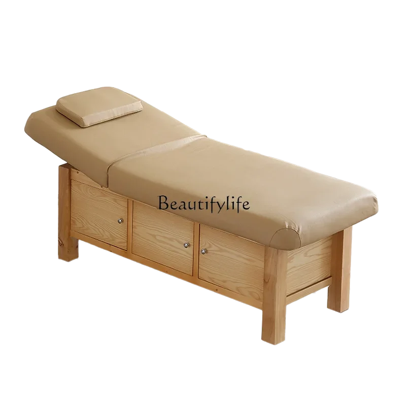 Solid Wood Latex Beauty Massage Therapy Bed with Hole Tattoo Couch