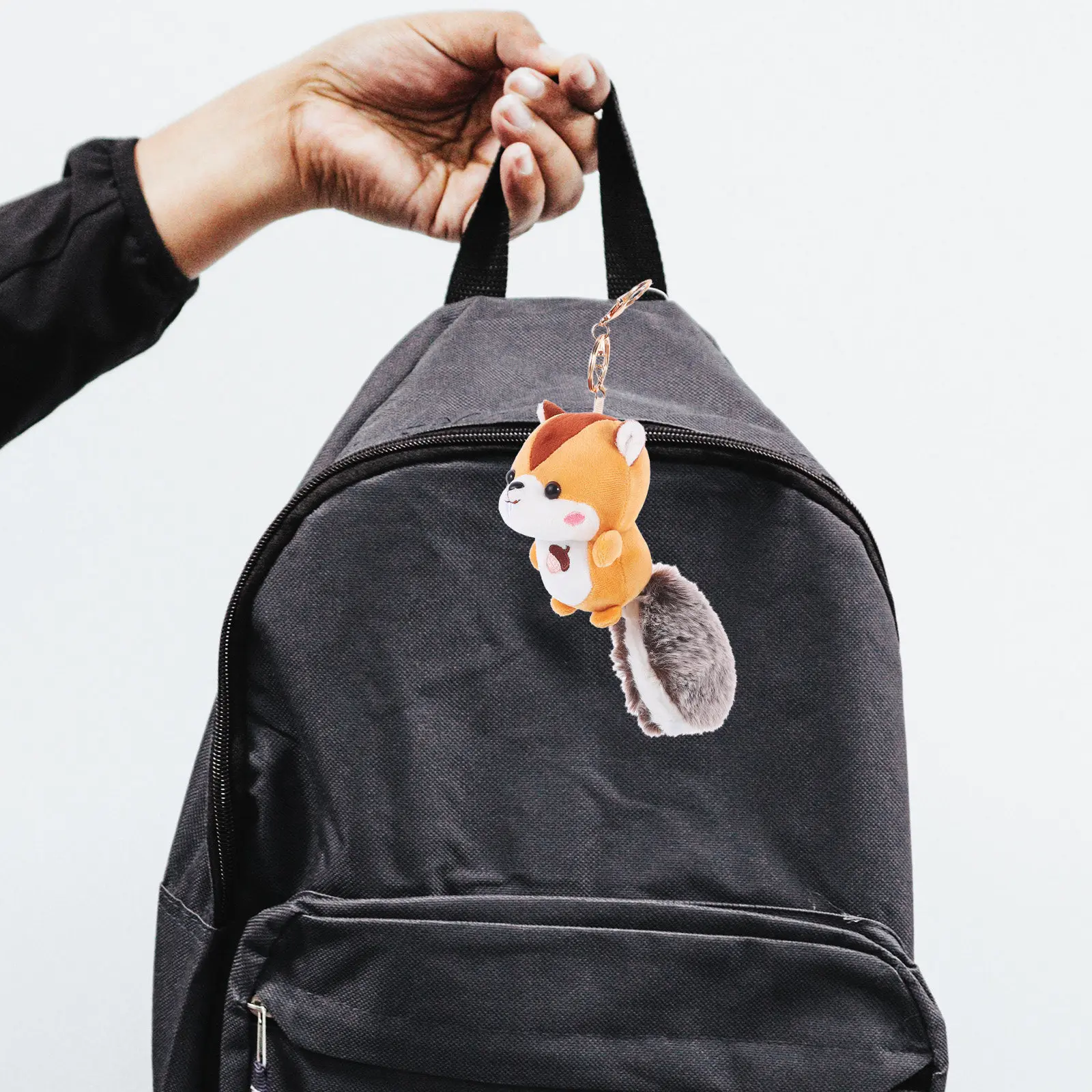 

Cute Squirrel Pendant Keychain Stuffed Animal Cartoon Key Ring For Bag Backpack Purse Handbag Decorative Hanging Ornament