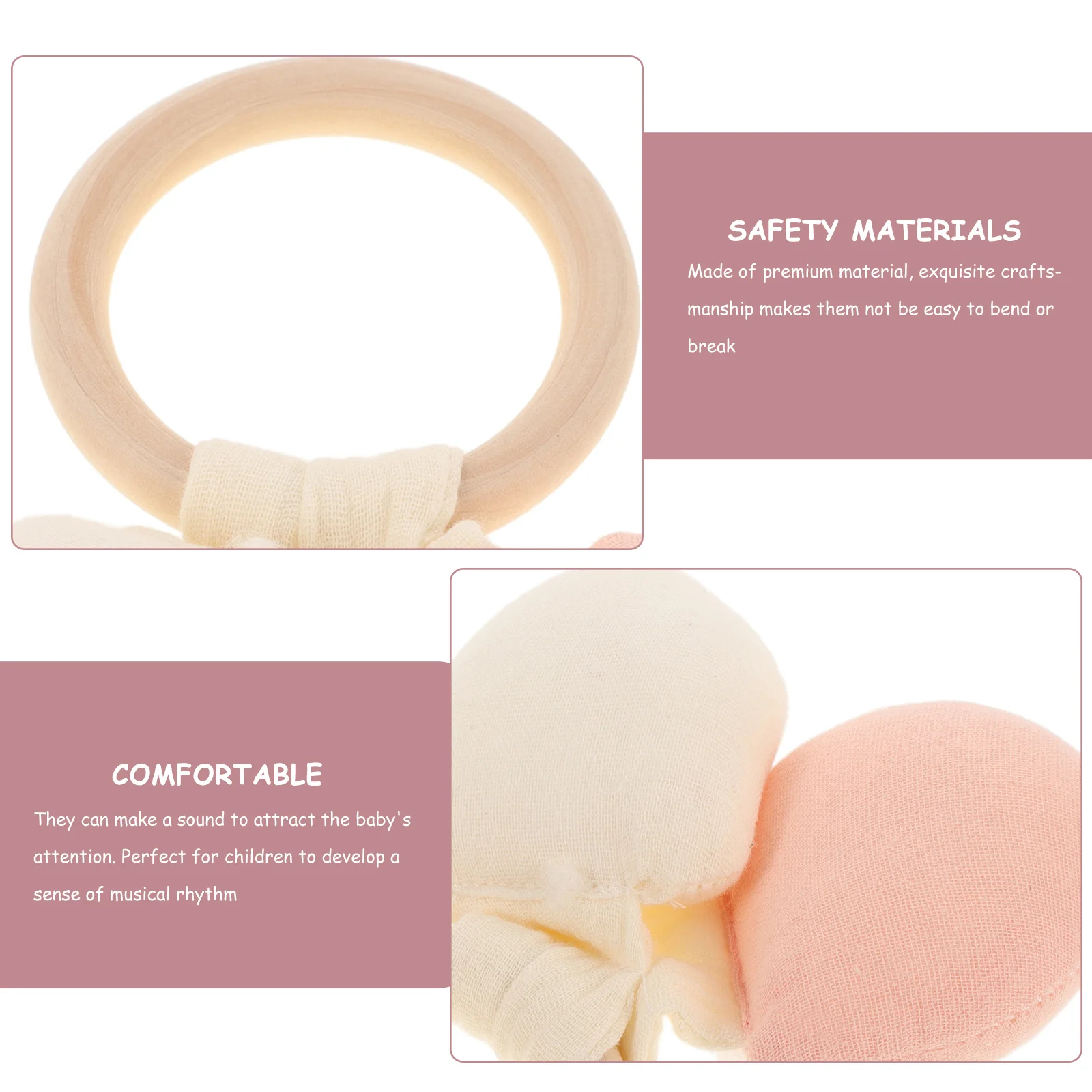 عربة أطفال قلادة معلقة سرير زخرفة سرير الرضع المحمول غزل القطن خشبية الوليد عناصر الطفل عربة ديكور #1