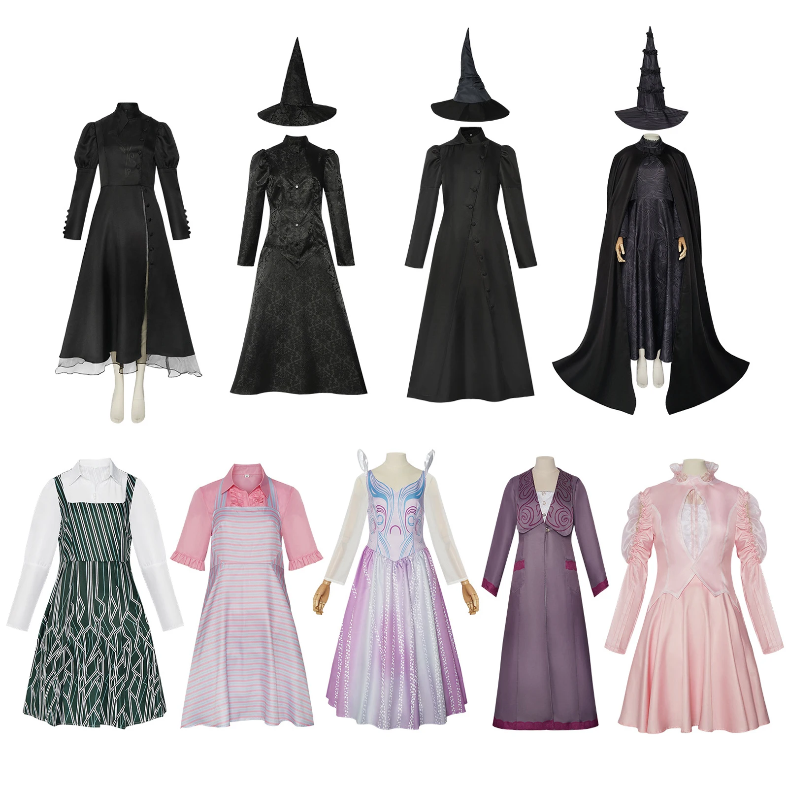 Magic Wicked Witch cosplay costume, Efba Wizard full set, Glinda role-playing cosplay, Halloween stage performance costumes