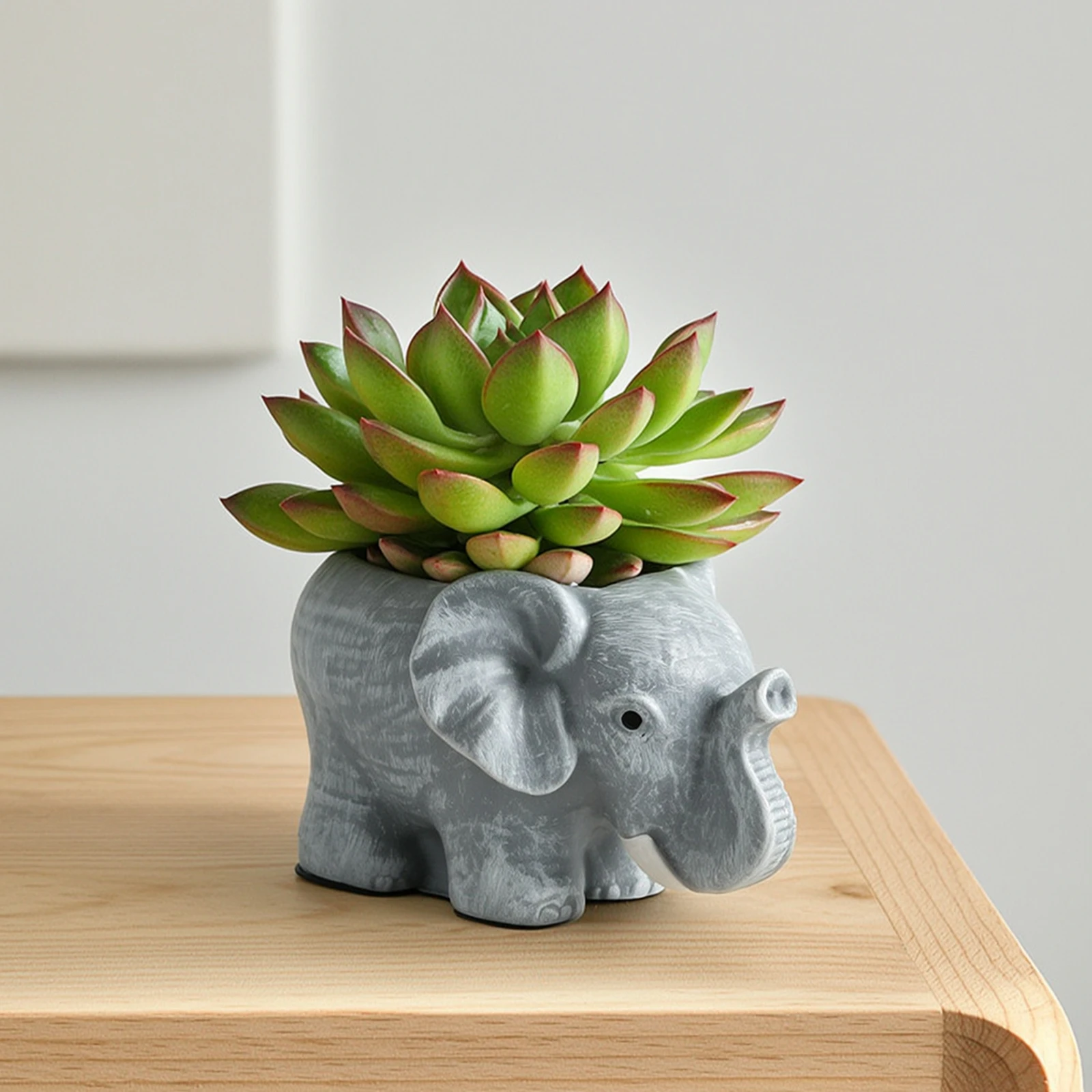 Elephant Planter Animal-Shaped Elephant Flowerpot Decorative Cement-Look for Gardeners, Windowsill, Desk