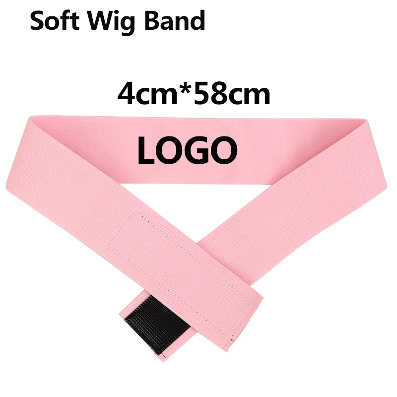 LOGO personalizzato Hot Pink Lace Melt Wig Band Silky Headband Edge Control Silk Satin Hair Bonnet Wig Bag 4Pcs parrucca per capelli accessori Kit