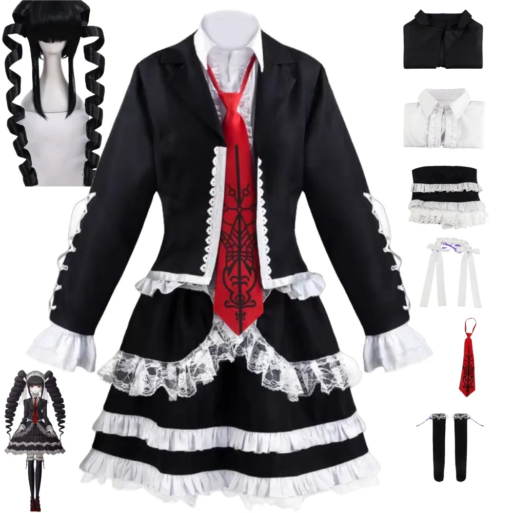 

Yasuhiro Taeko Cosplay Costume Anime Danganronpa Celestia Ludenberg Cosplay Suits Skirt Halloween Uniform for Women Girls