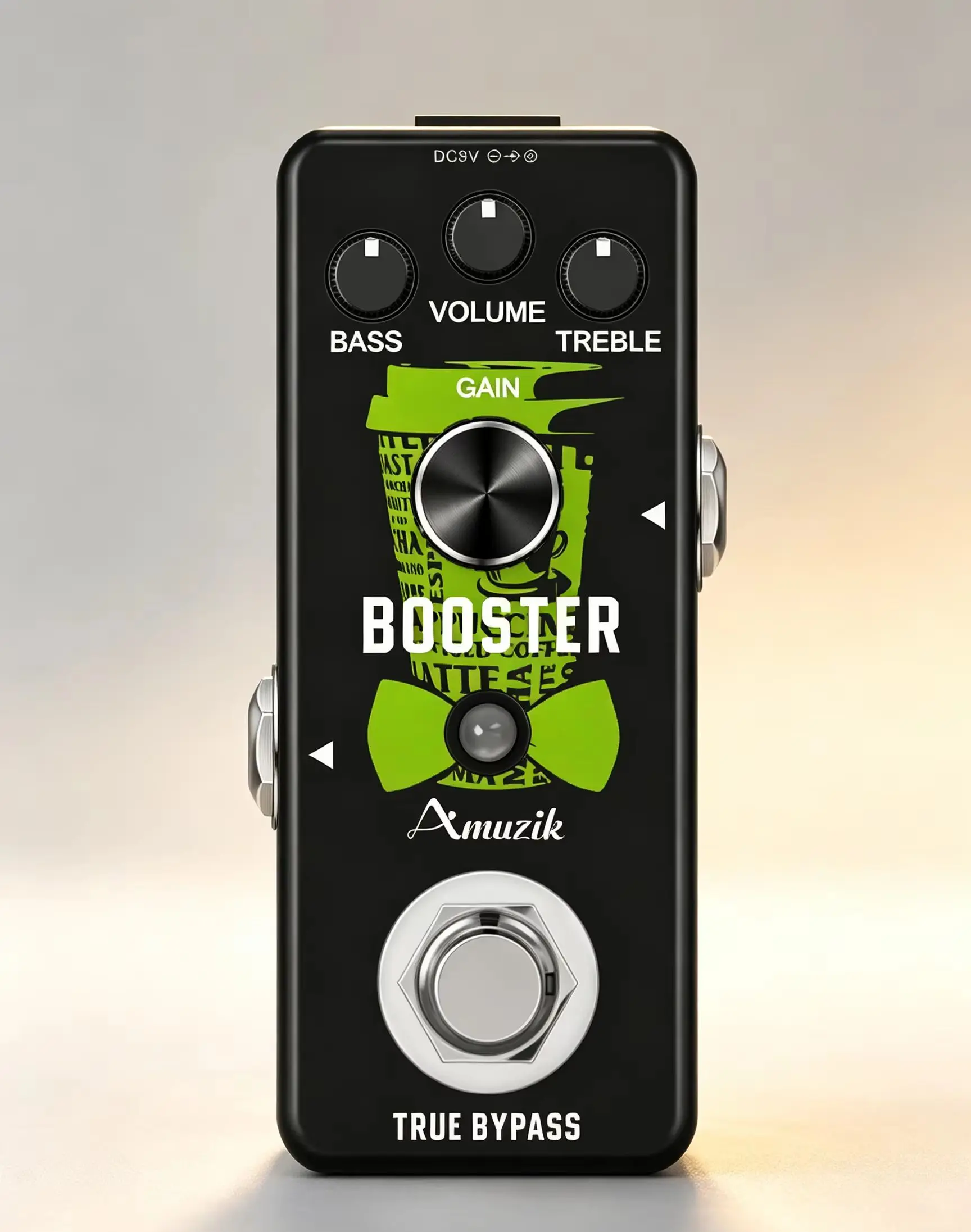 AMUZIK LEF-318 Analog Clean Booster Pedal 2-Band EQ True Bypass Mini Metal Guitar Boost Effect