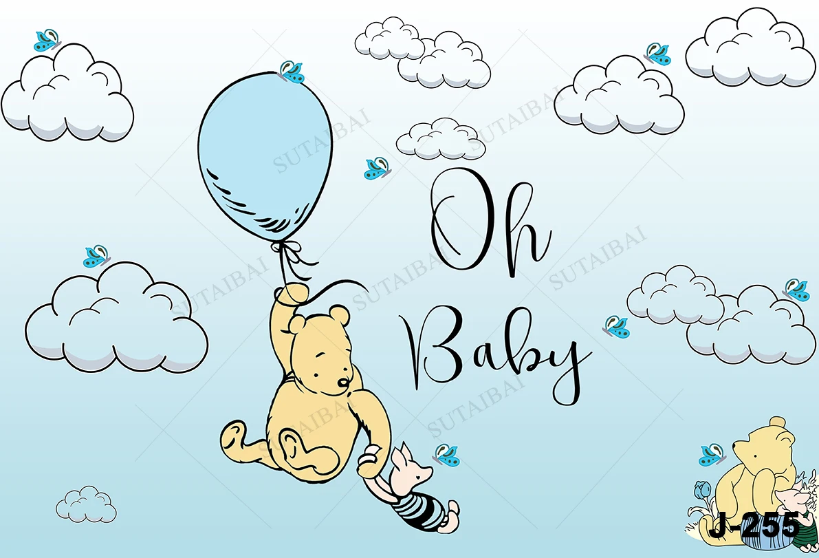 พื้นหลังที่กำหนดเอง Disney Winnie Pooh Tigger Party ฉากหลังวันเกิดตกแต่งเด็กตกแต่งงานแต่งงานกำแพงกิจกรรม