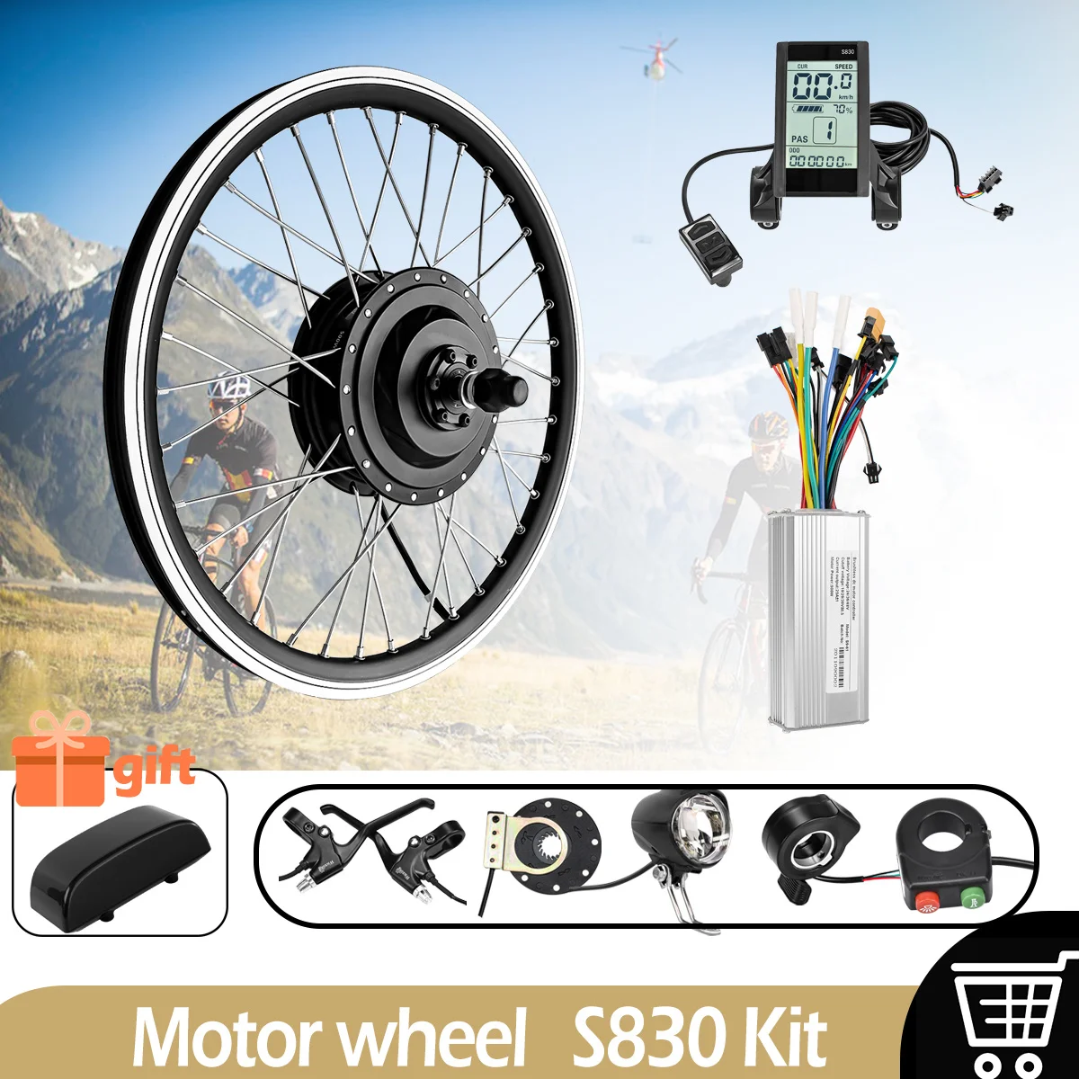 Kunray Wheel Hub Motor Ebike Kits 350W 500W Bicycle Engine For 26 27.5 28 29 inch 700C Electric Bike Conversion Kit Front & Rear