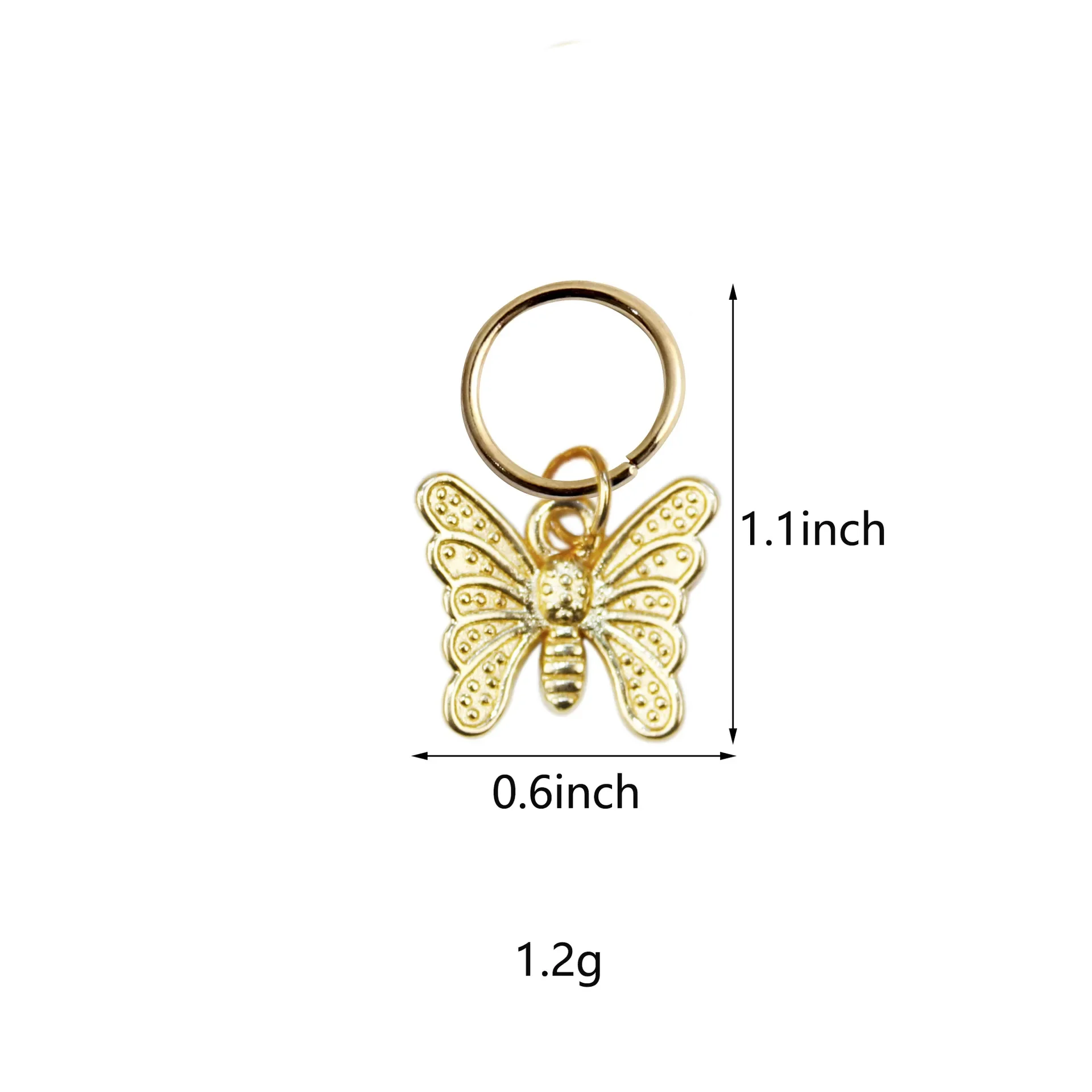 10 Pcs Gold Butterfly Dreadlocks Beads Hair Bead Dreadlock Bride Hair Rings Decor Braiding Hairpins Braiders Styling Accessories