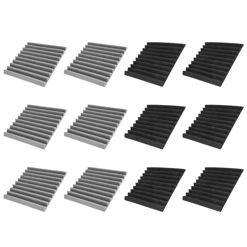 [NEW!ABKG】 12 Pack Self-Adhesive Acoustic Panels Sound Proof Foam Panels Soundproof Wall Panels 12X12x1 Inch For Home Studio