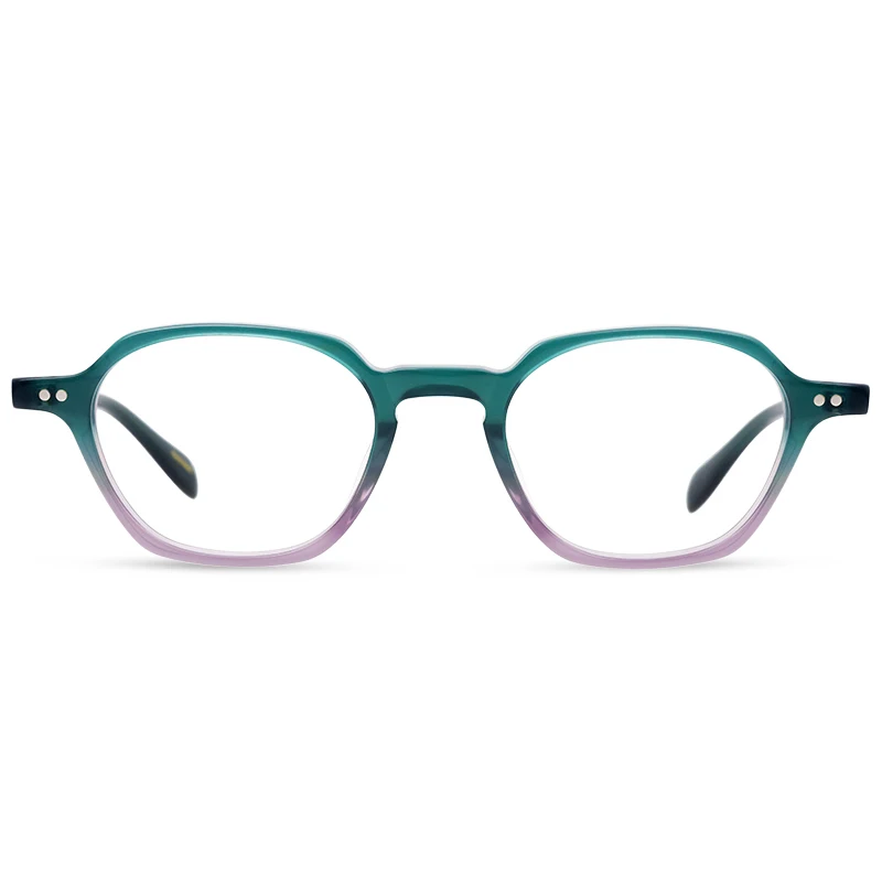 Handmade geometric eyeglass frame, compact and portable, acetate frame, retro and modern color blend