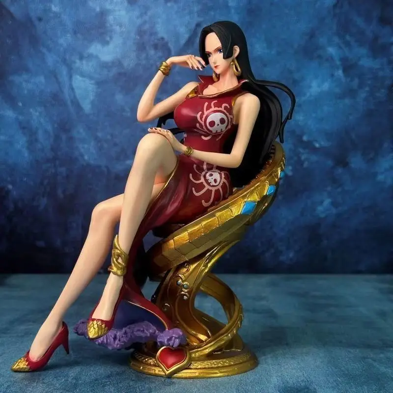 

Anime One Piece Boa Hancock Sitting Sofa Ver. Figure 23cm Pvc Painted Statue With Golden Throne Collectible Desktop Decor Gift