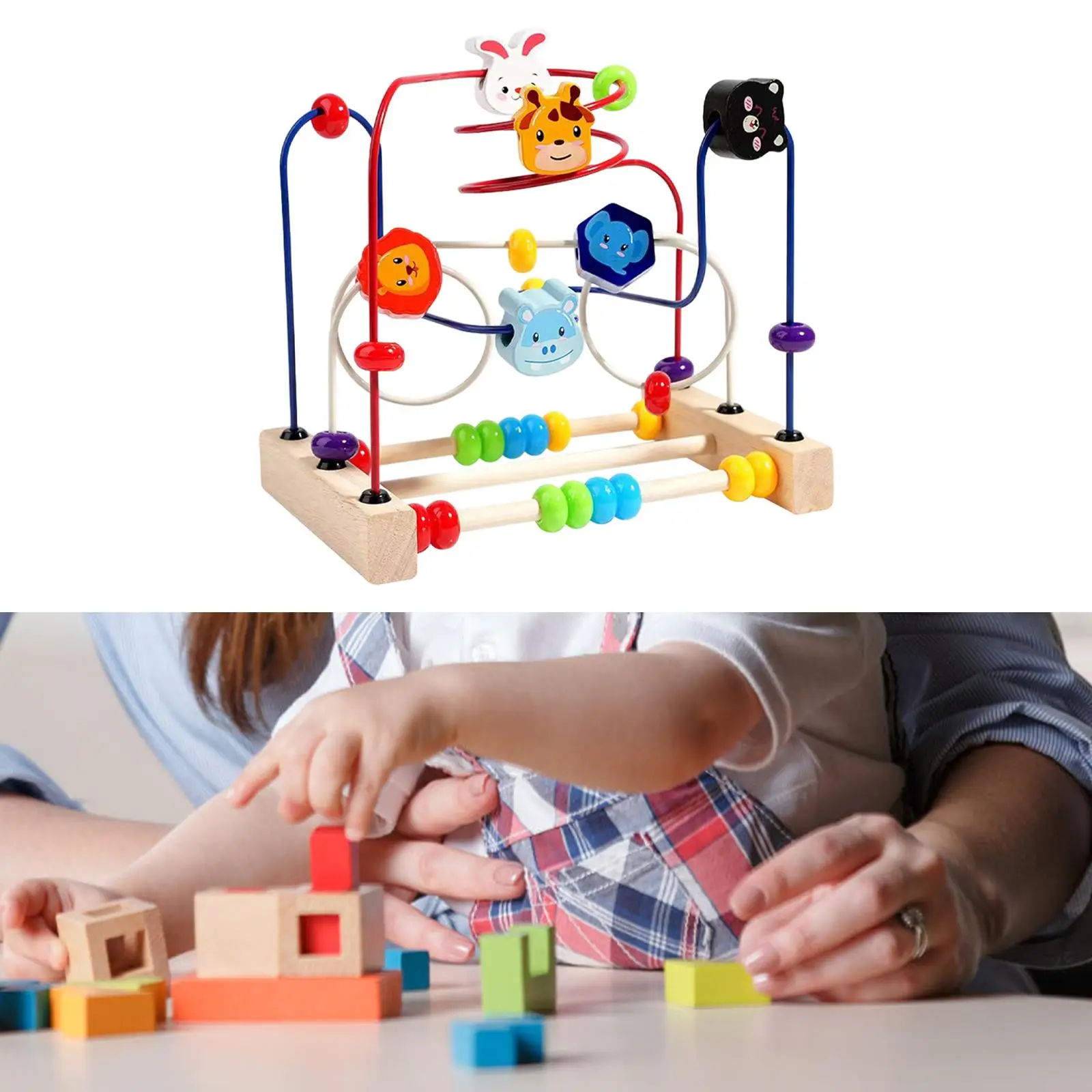 Laberinto de cuentas de juguete para desarrollar habilidades matemáticas, conteo de números, coordinación mano-ojo, montaña rusa colorida, juguete educativo, juguete de aprendizaje