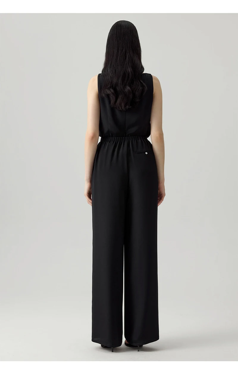 Luxury Silk Women's Pants - Simple and Elegant High-Waisted Straight Pants with Loose, Comfortable, Cool, Soft and Fine Feel