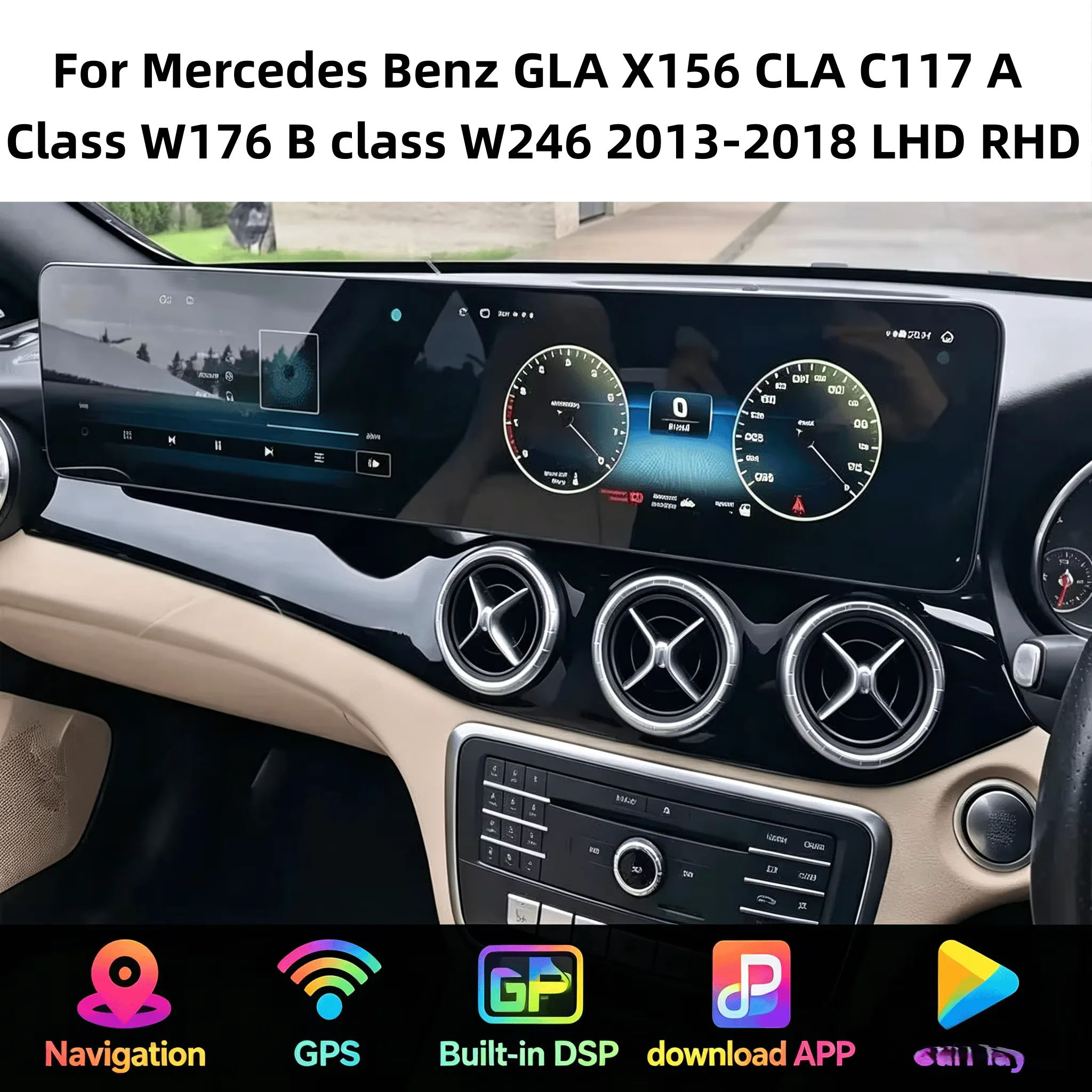 LHD RHD For Mercedes Benz A CLA GLA W176 C117 X156 W246 2013-2018 Android Qualcomm Multimedia Wireless CarPlay Bluetooth 4G