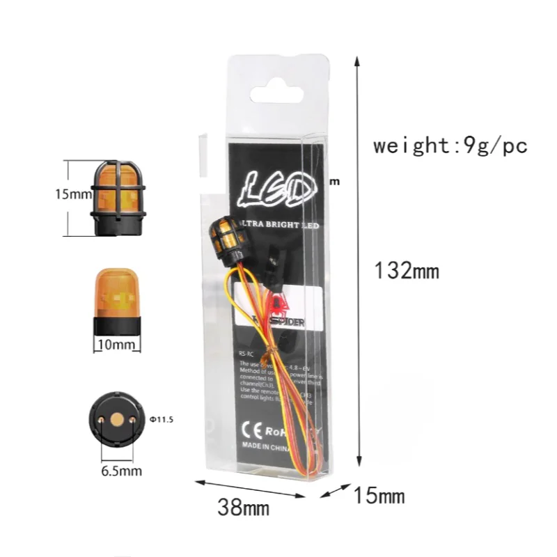 RC 자동차 LED 라이트 스트로빙 블라스팅, 깜박이, 회전 모드, 1:14 모델 자동차, 타미야 트랙터, RC 굴삭기, 엔지니어링 트럭