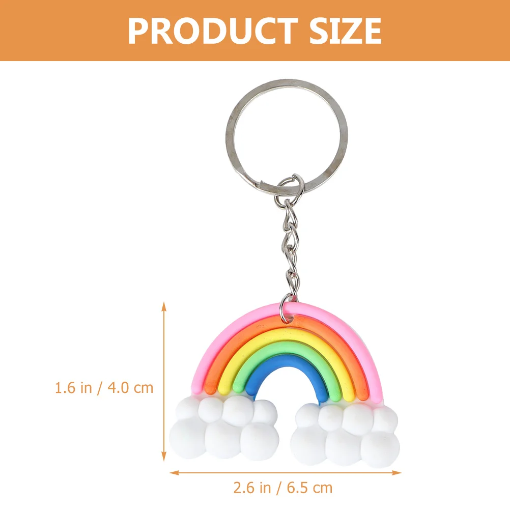 10 Pcs Cartoon Rainbow Keyring Keychain Hanging Pendant Accessories Backpack Decor Unicorn Party