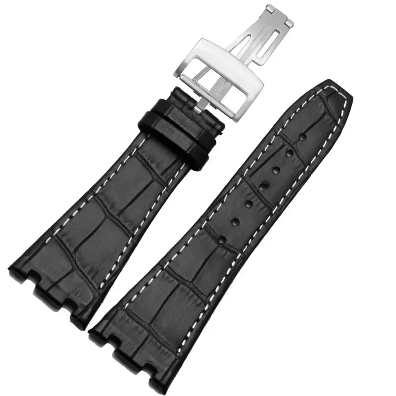 Top layer Genuine Leather watch strap For AP Audemars15400 Royal Oak Offshore Series Male 26mm Blue Black Brown Watch Band