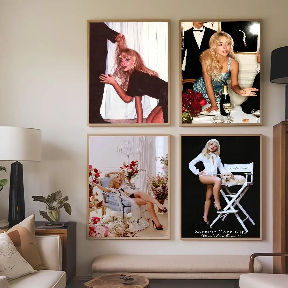 Singer S-Sabrina C-CarpenterS Man's Best Friend Poster Prints Self Adhesive Home Suitable for Living Room Decor Decoration Wall