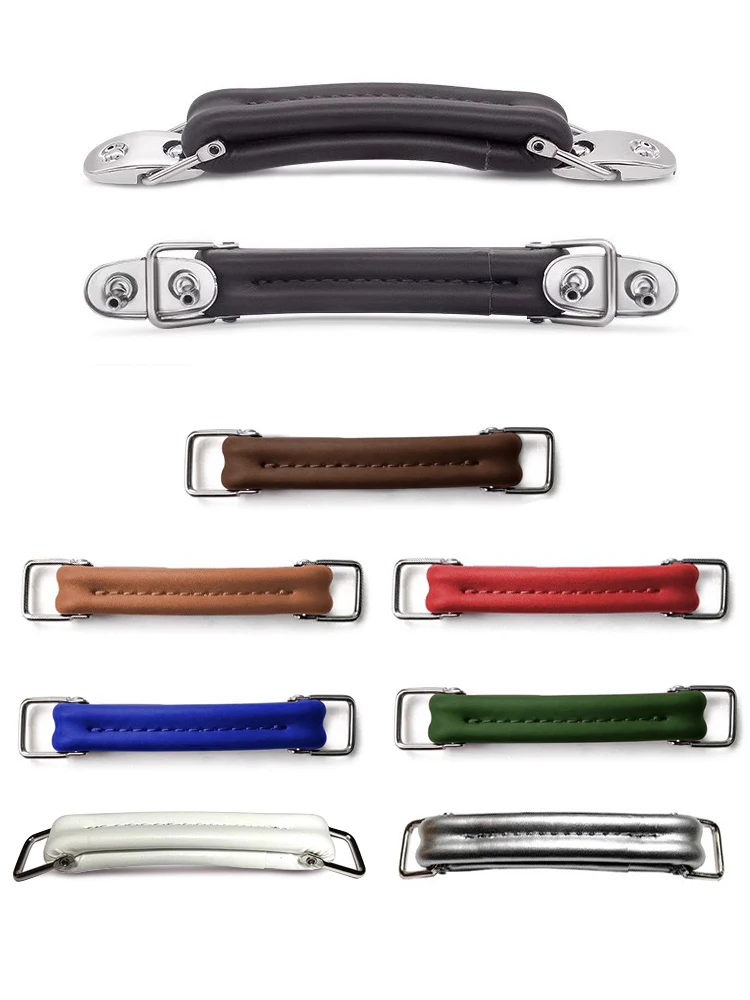 

Retro Aluminum Frame Lage Handle Replacement Leather Travel Carry-On Suitcase Puller Hand Strap Repair Accory