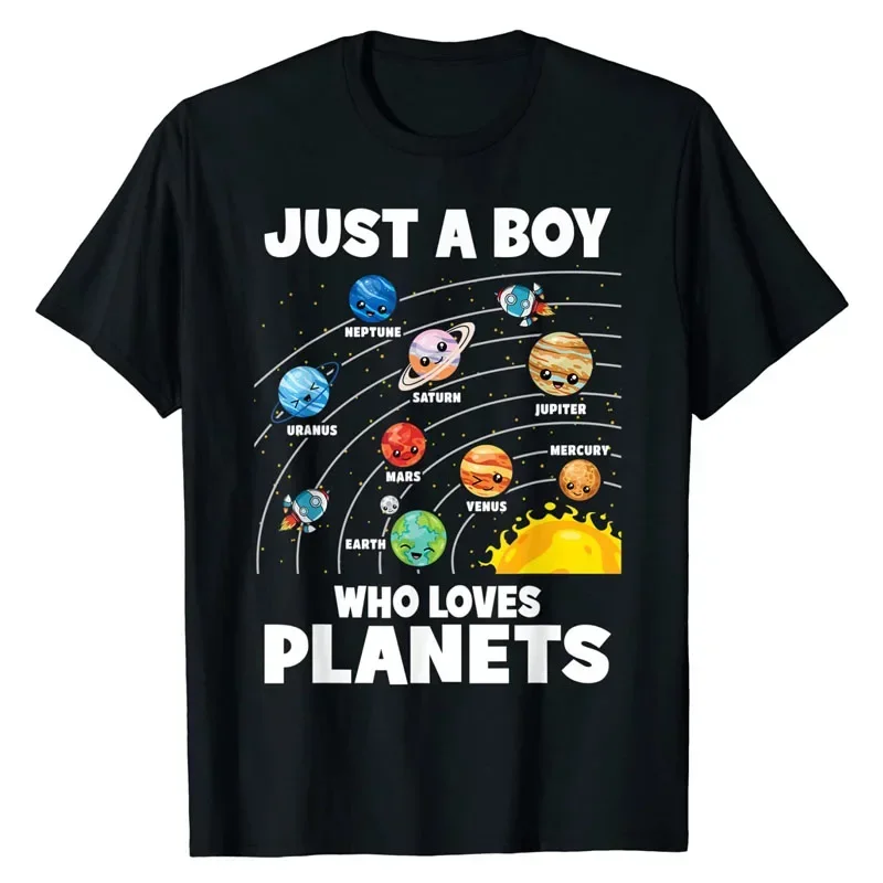 Planets-Lover Nerd Graphic Tee Funny Physical Scientist Tops Just A  Who Loves Planets Solar System Astrology Space T-ShirtX