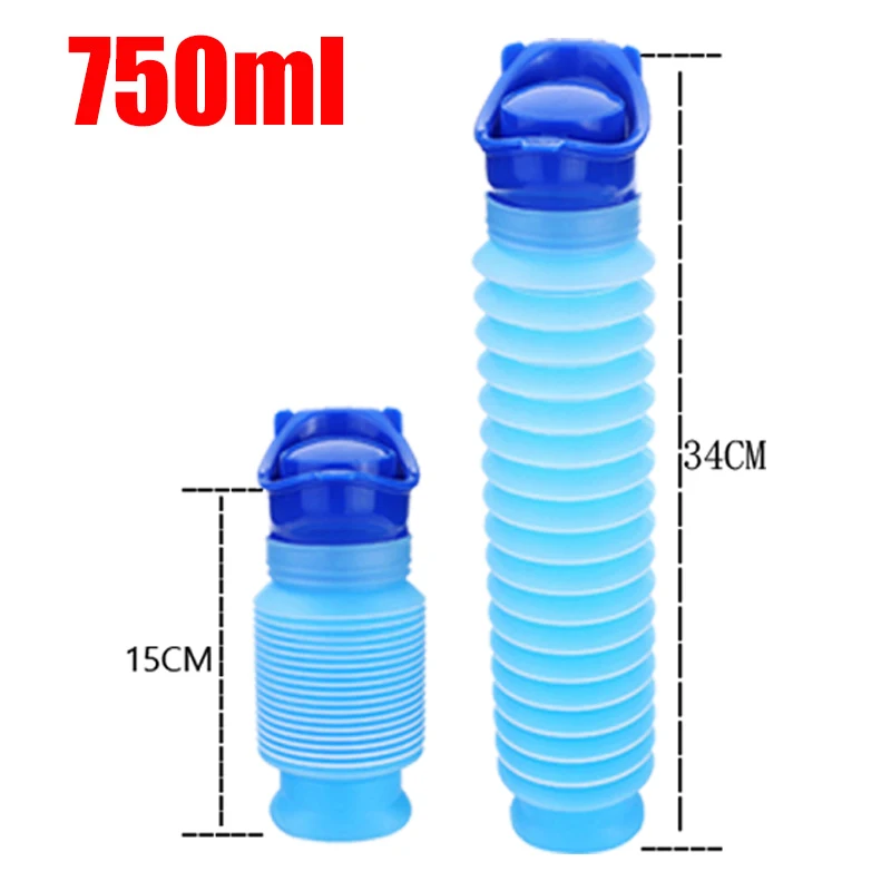 750ml Adult Urinal Portable Shrinkable Personal Mobile Toilet Potty Women Kid Pee Bottle for Outdoor Car Travel Traffic Camping