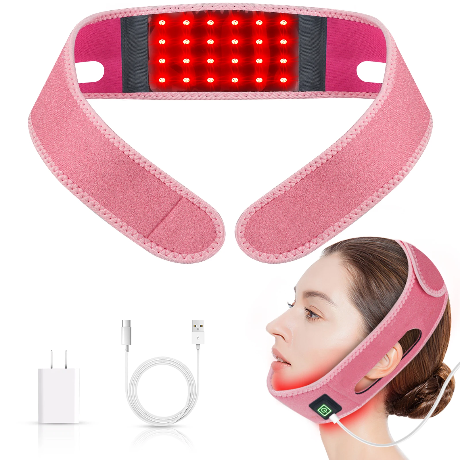 

Red Light Therapy Infrared Therapy Chin Neck Home Use Neck Heating Belt Lifting Firming Skin Therapy Neck Pain Relief Wrap 850NM