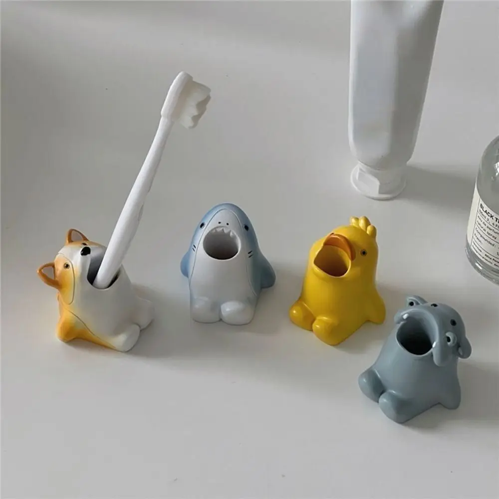 New Resin Toothbrush Holder Cartoon Open-mouthed Pen Holder Stationery Organizer