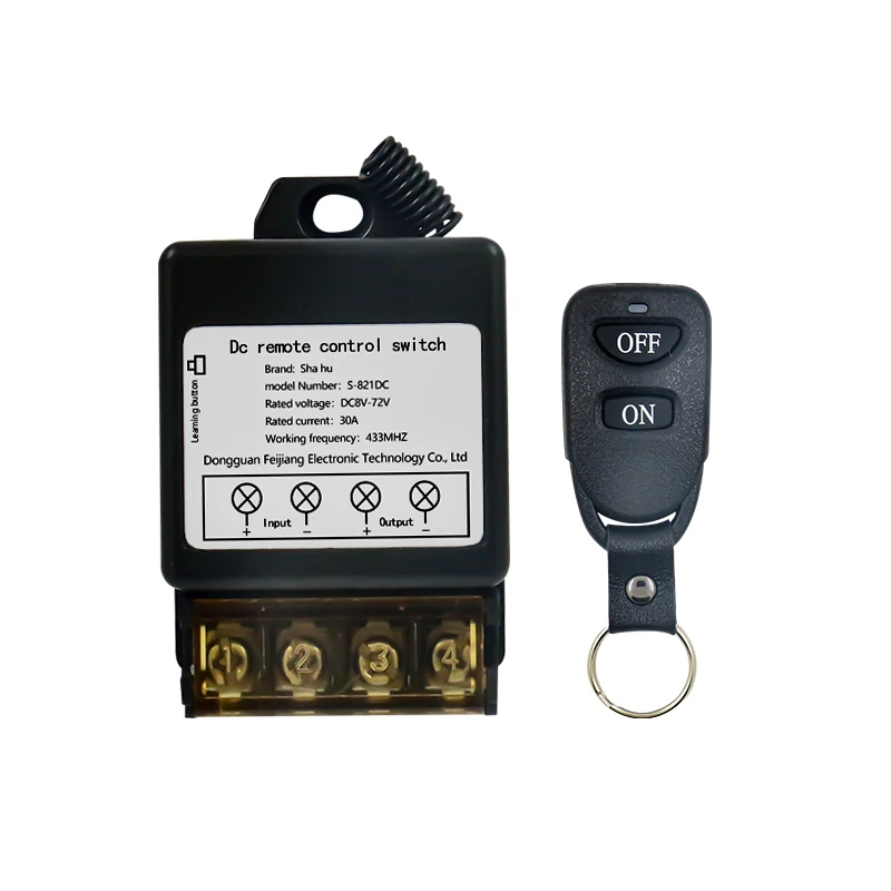 Wireless remote control switch 30A 12-72V DC For DIY circuit modification and use with RF433 remote control