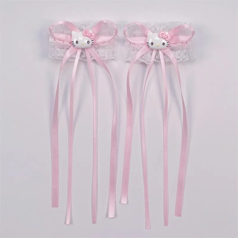 Hello Kitty Hairclips Kawaii Hair Accessories Sanrio Baby Girl Bows Hair Clip Headbands Ties Fashion Hairties Toddler Girl Fall