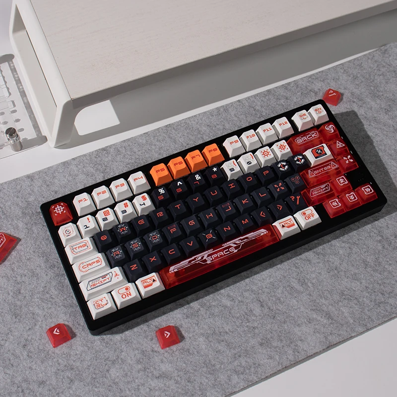 ECHOME Mechanical Future Theme Keycap Set PBT Custom PC Transparent Keyboard Cap Cherry Profile KeyCap for Mechanical Keyboard