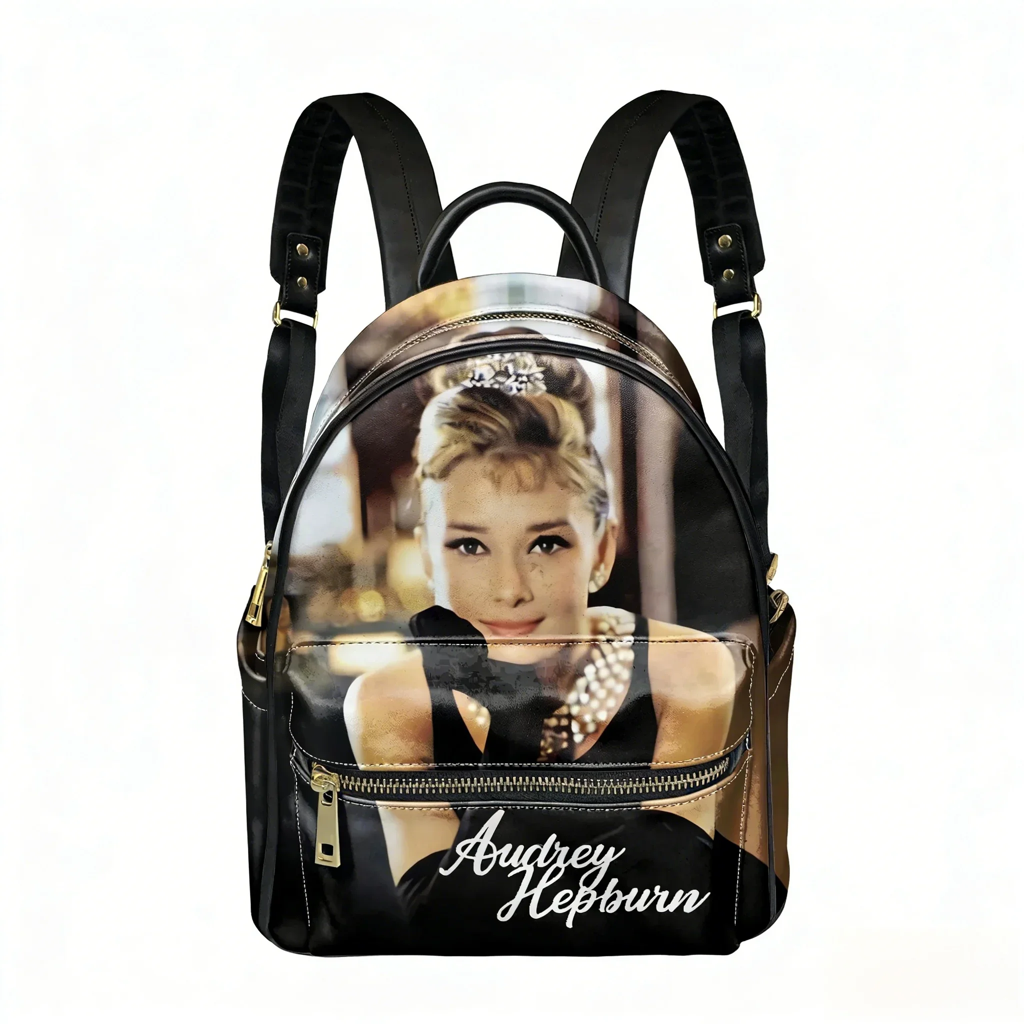 Audrey Hepburn Movie Star Backpack Womens Men Personalized Double Shoulder Bag Business Travel Bookbag Rucksack Gift Daypack