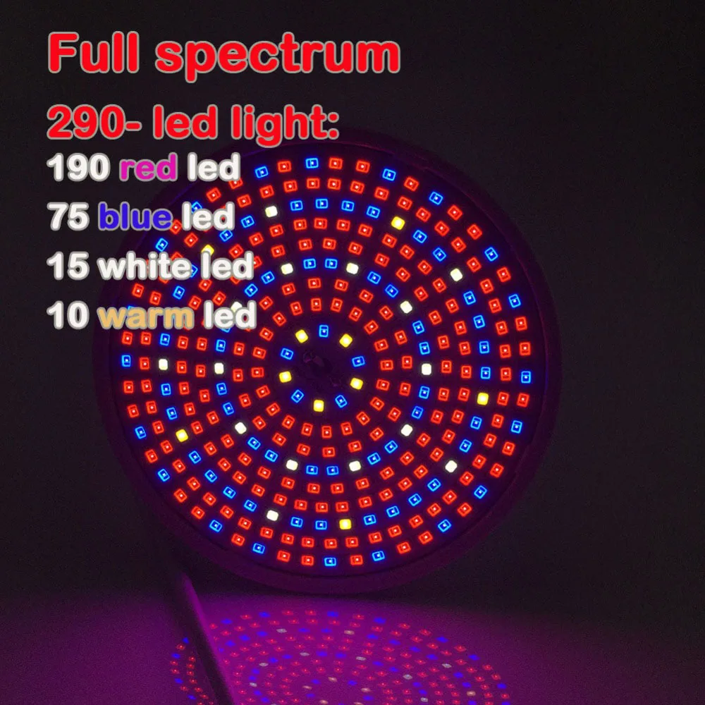 290led LED Plant Grow phyto Lamp Light Bulbs Full spectrum flowers growing lights desk clip holder Indoor greenhouse growbox q1