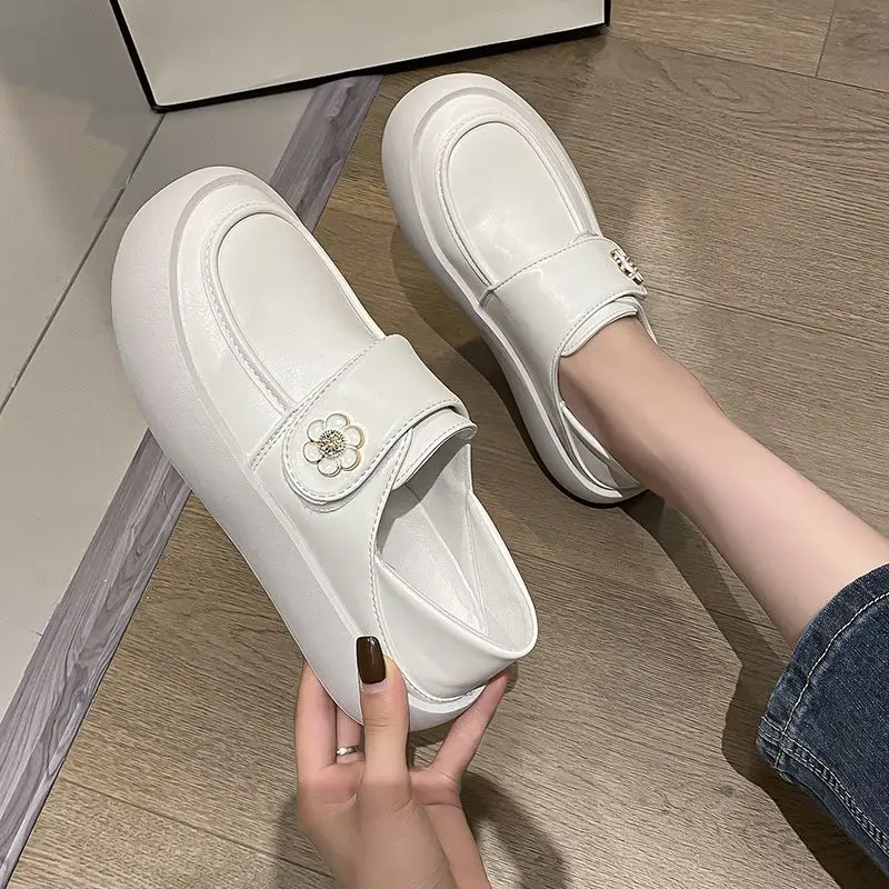 

White Spring Autumn Women's Slip on Soft Sole Shoes for Women Breathable Non Slip Comfortable Thick Sole Fashion Footwear