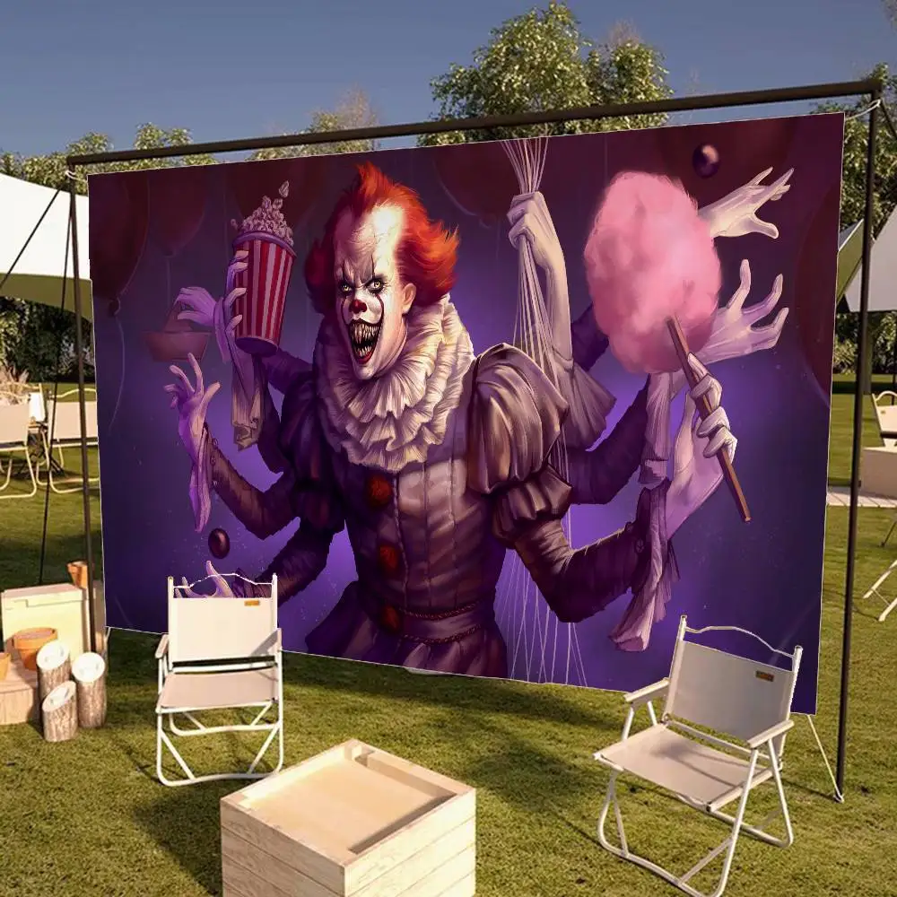 Spooky Pennywise Clown Family Gatherings Outdoor Atmosphere Flags Camping Decorations Banners