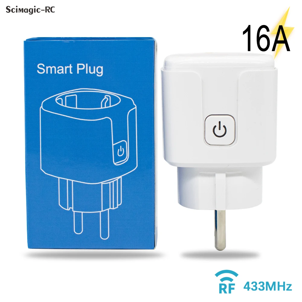 Socket Switch EU Universal Plug 220V on off Remote for Lighting Electrical Outlets Wireless RF 433 Learning Code Remote Control
