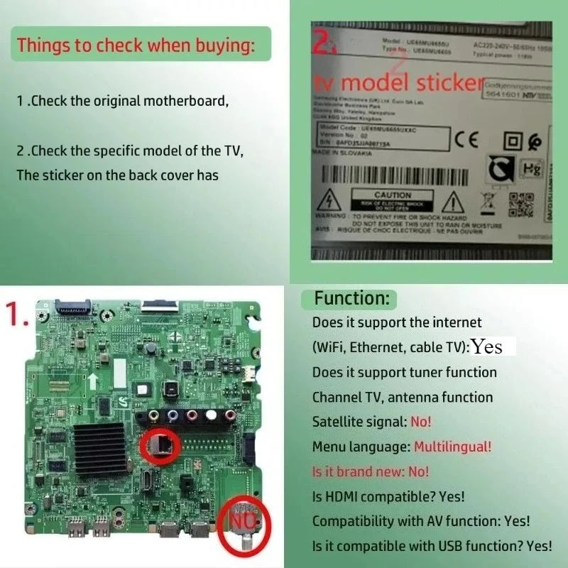 BN41-01958A BN41-01958B Main Board for Samsung TV UE46F5500 UE32F5300AW 5700 UA40F5500 UA32F5500 UN50F5500AF UE40F5500AW