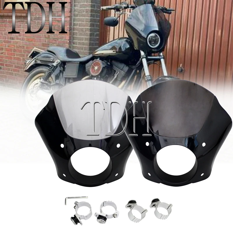 Gauntlet Headlight Fairing Cowl W/ Mount Bracket Kit For Harley Sportster Iron XL 1200 883 72 Super Low XL883N 35-41mm Clamp