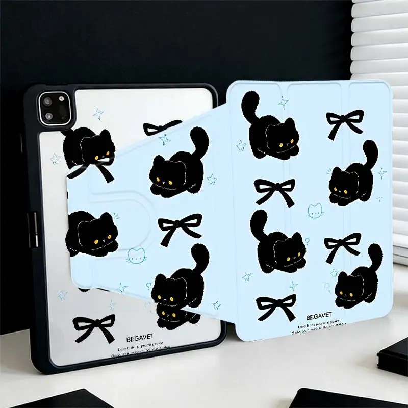 360°Rotatable Tri-Fold Stand Cover For iPad A16 2025 11 Air11/13 iPad 10.2 7/8/9 4/5 10.9 10th IPad Mini6 8.3 Pro 10.5 Pro11 4