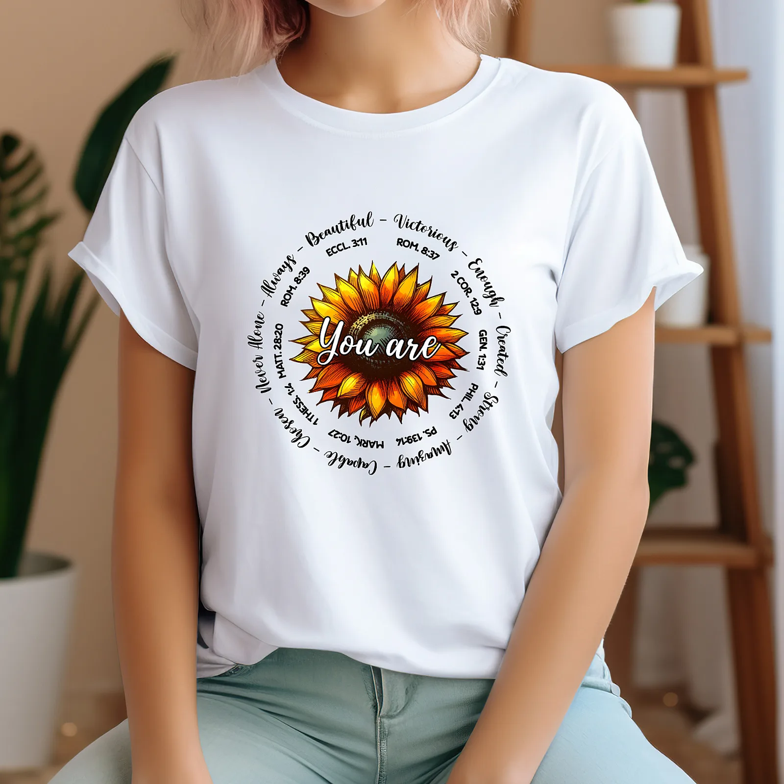 You are never alone sunflower Unisex Women Men Christian Faith Religious T Shirt