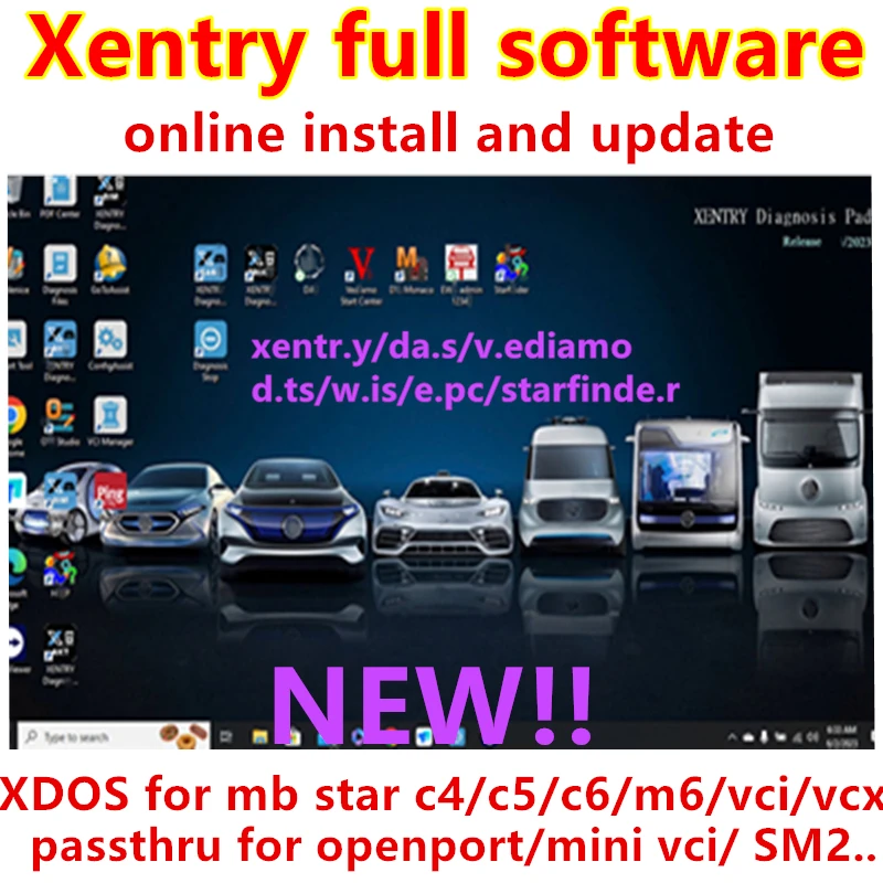 

2023.12 Xentry DAS Diagnostic Software for Mersedes Benz xentry full software install for MB STAR sd C4/C5/C6 openport software