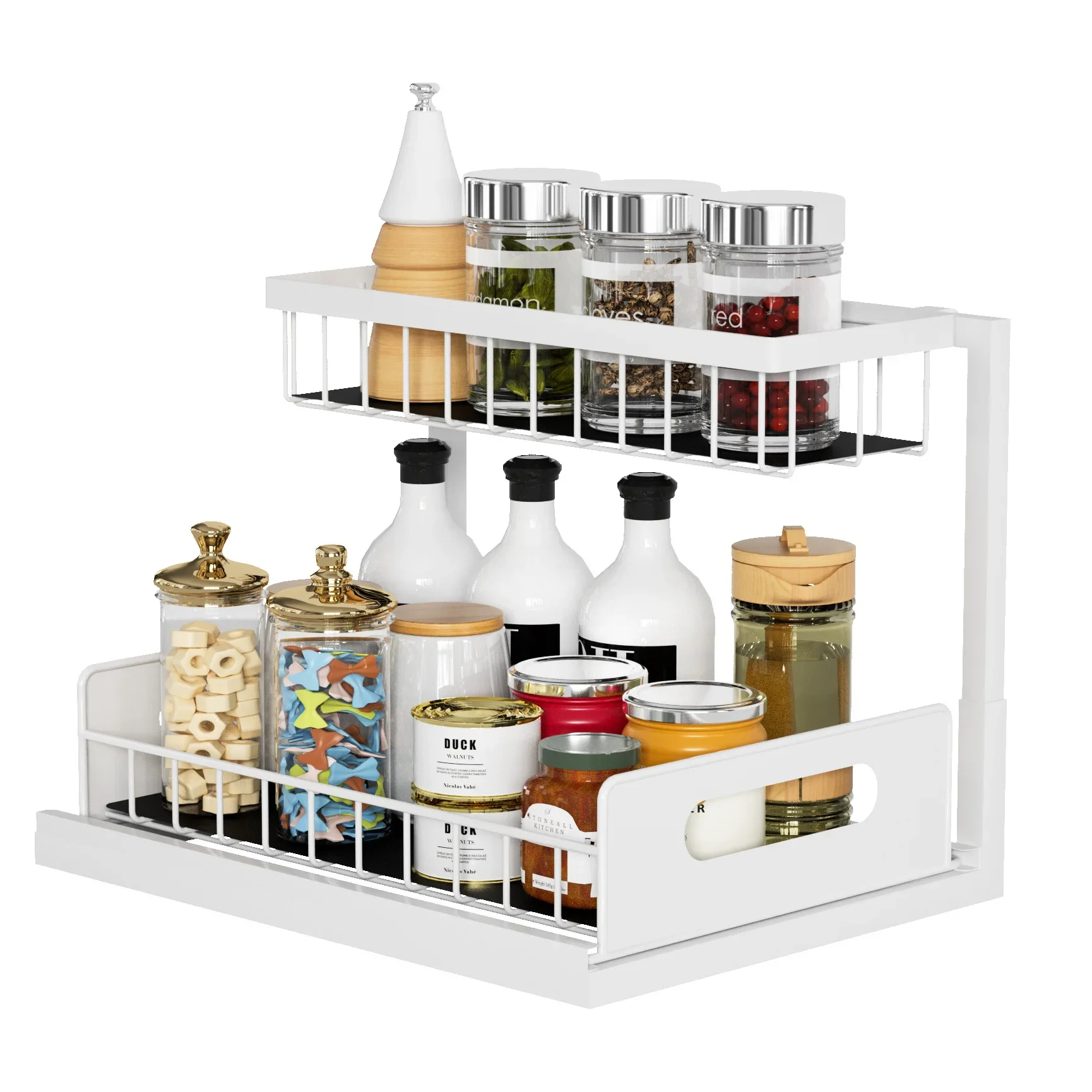 

Under Sink Organizers & Storage,with Sliding Drawer 2 Tier Multi-purposeBathroom shelf Organizer for Kitchen Bathroom Storage