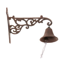 Cast Iron Dinner Bell Simple Wall Mount Metal Door Bell Home Garden Porch Patio Farm Yard Cabin Craft Decoration Retro