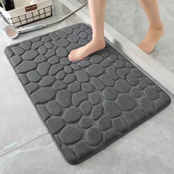 Mat Non Slip Carpets Cobblestone Embossed Bathroom Bath In Wash Basin Bathtub Side Floor Rug Shower Room Doormat Memory Foam