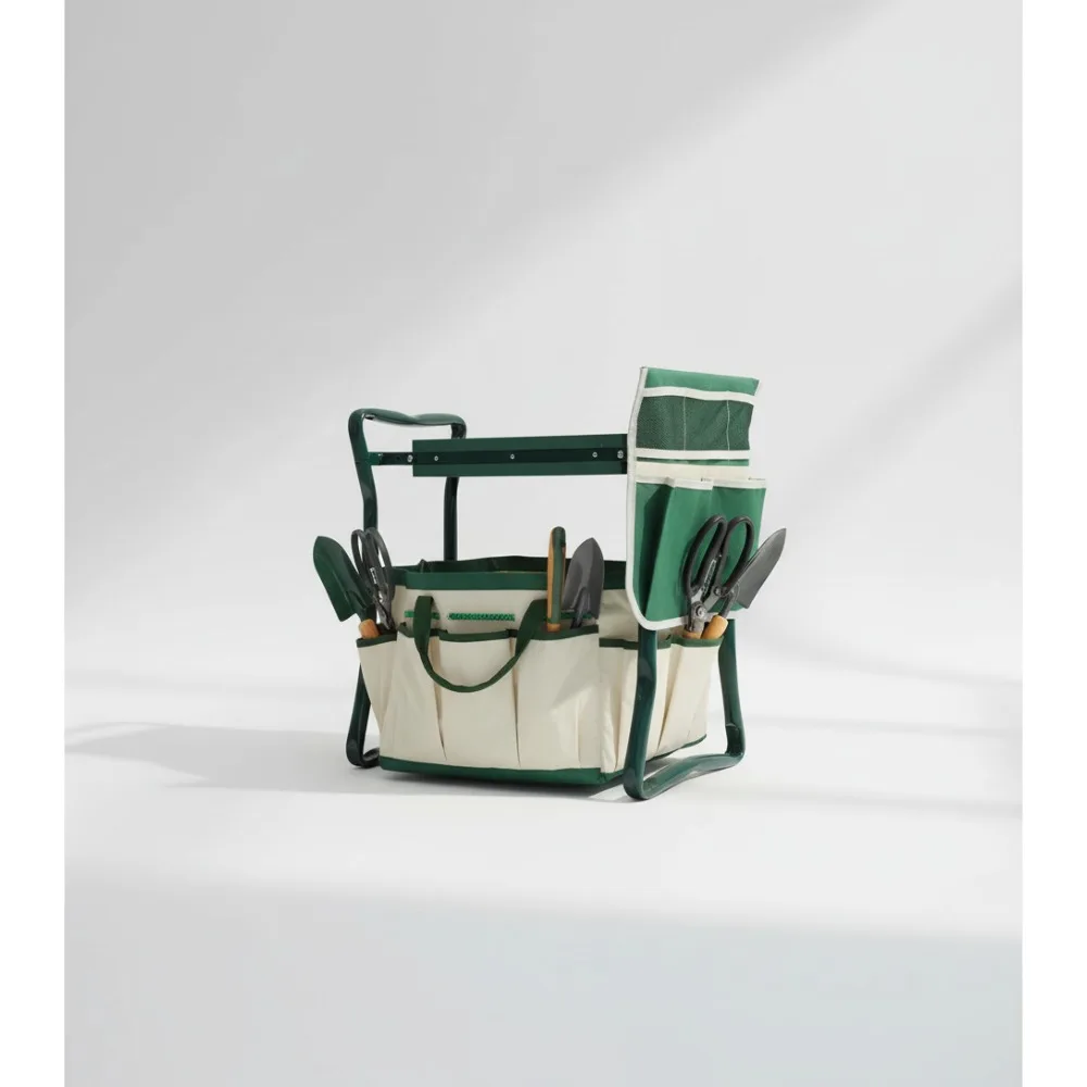 

Heavy Duty Foldable Garden Kneeler Seat with Tool Pouch - Ergonomic Support for Seniors & Gardeners