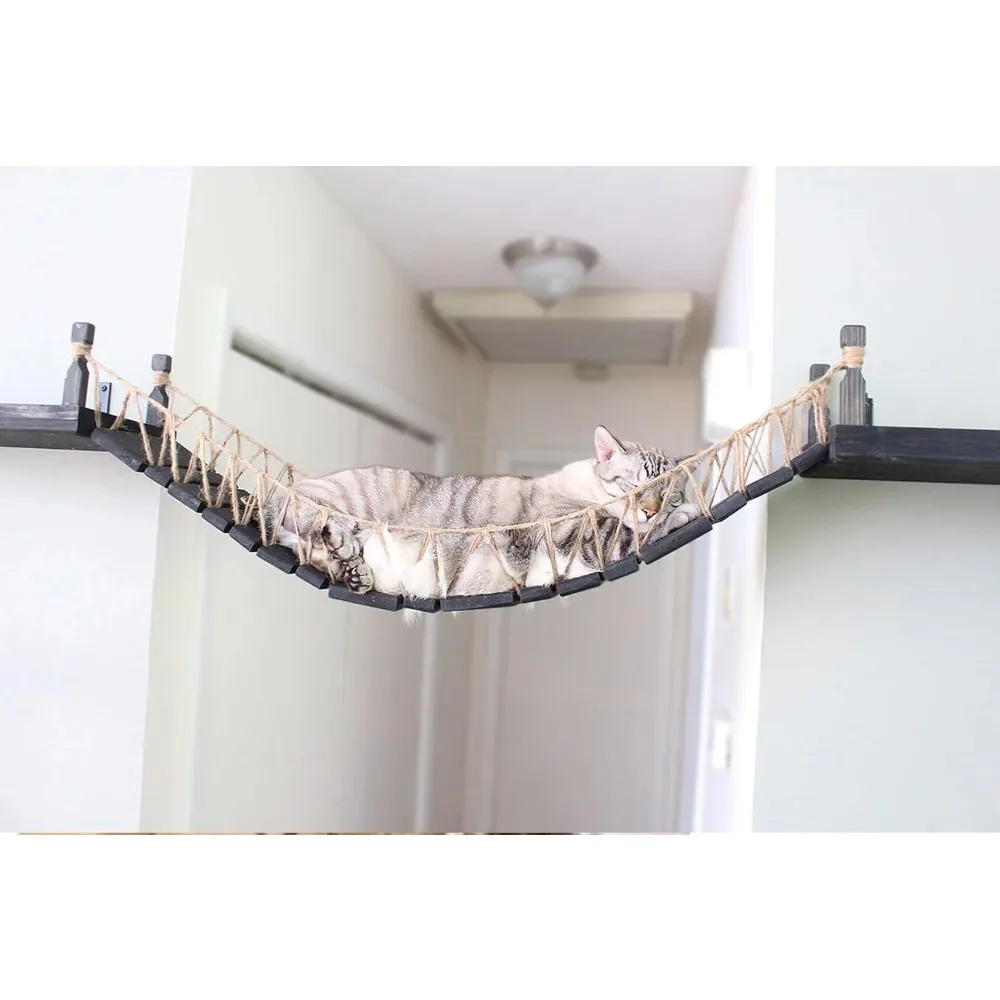 

Cat Bridge 50" Wall-Mounted Play and Lounge Toy Cat Tree Tower Alternative for Pets