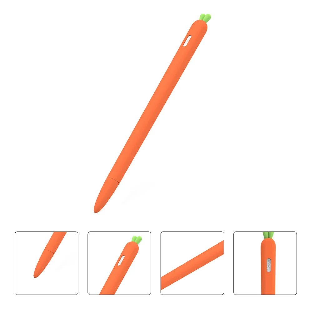 

Orange Carrot Inspired Silicone Stylus Cover for Pencil 2 Enhanced Grip Comfortable Texture Shock Resistant Scratch