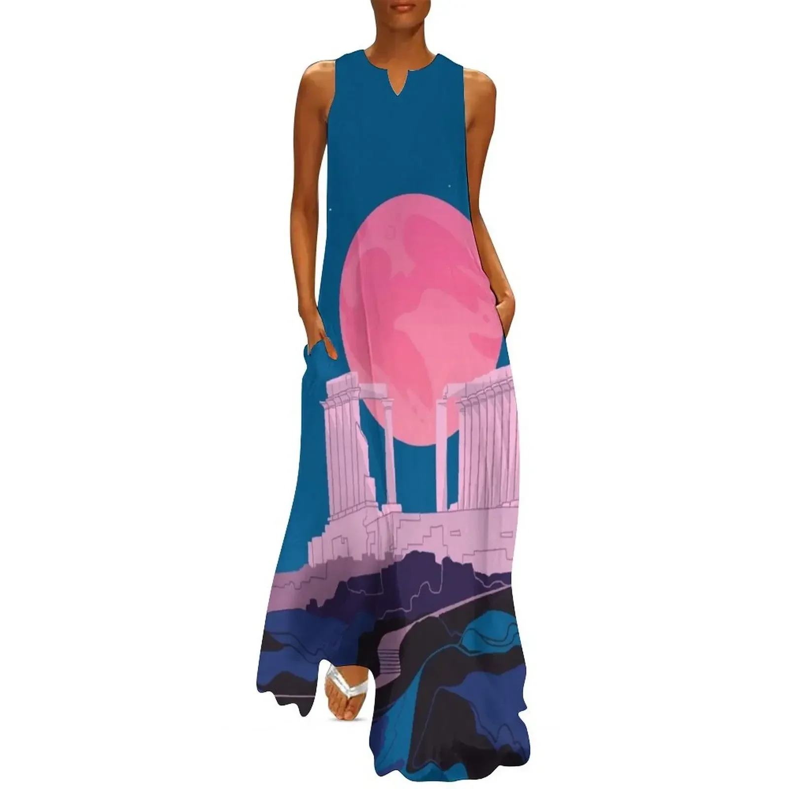 

Temple of Poseidon at Sounion Long Dress dress women summer dresses for womens 2025 loose women's dress
