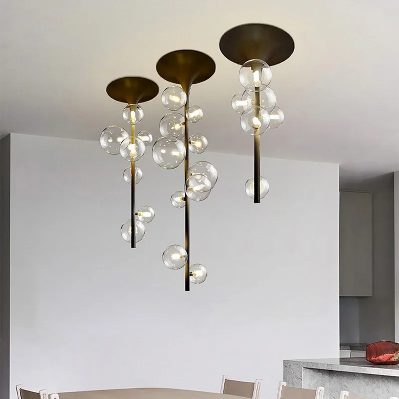 

Nordic Design Glass Bubble Pendant Light Led for Dining Room Decor Bar Coffee Shop Restaurant Bar Creative Modern Ceiling Lamp