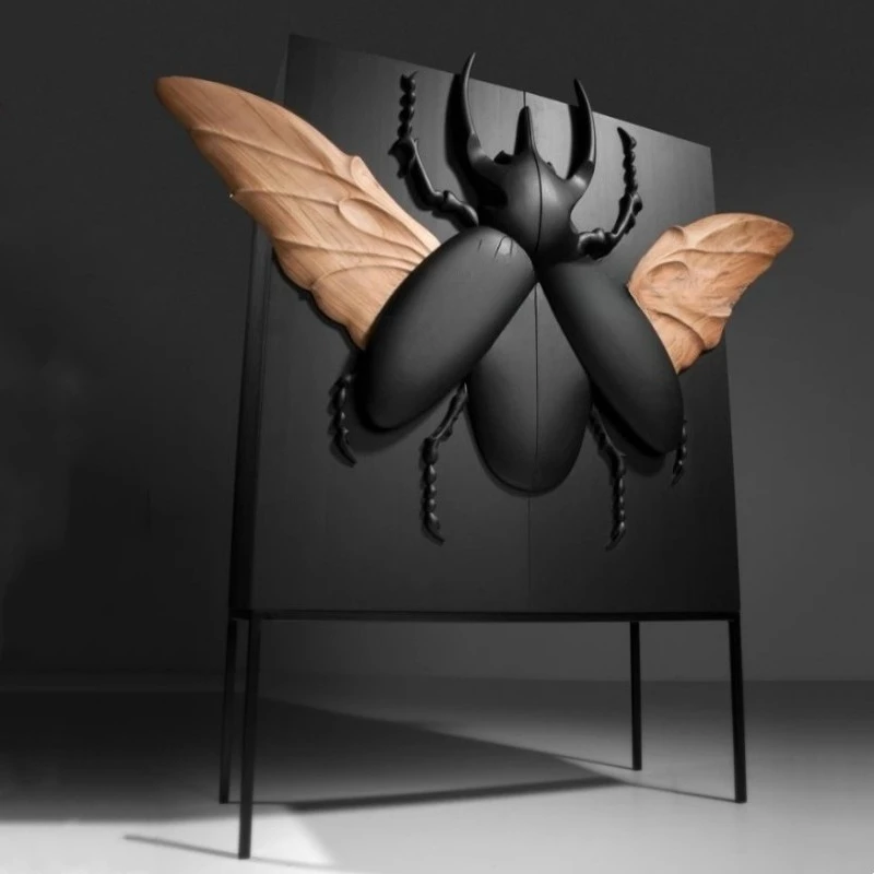 Side Art entrance Decorative Black Beetle wine Simple locker High Complete